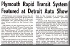 Image: Plymouth Rapid Transit System Featured at Detroit Auto Show - December 1969